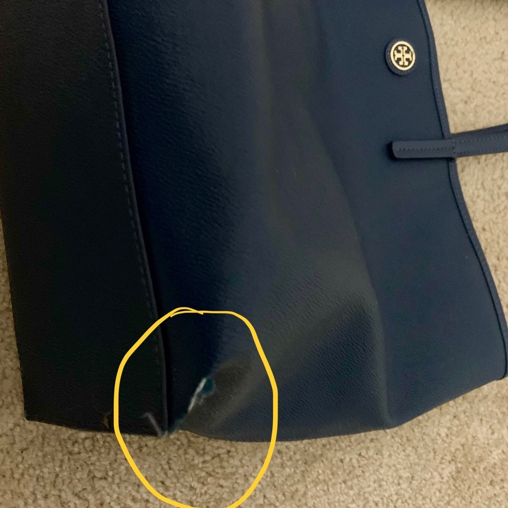 Tory Burch Navy leather large Tote - Picture 4 of 5